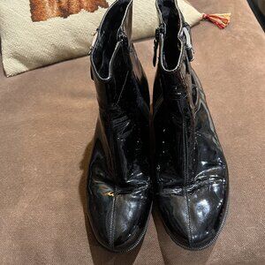 Nike Air Black Patent Leather Booties Ladies Size 9